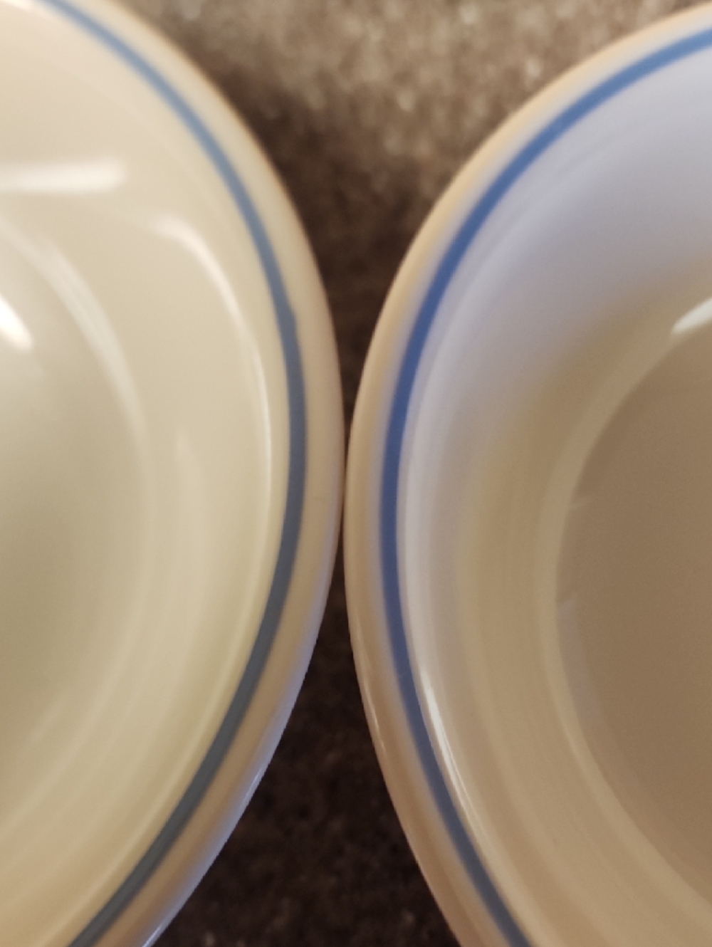 Lot of 6 Corelle, Cream Bowls with Blue Rim, Country Violets. Made In USA ☆☆☆ - Picture 3 of 9
